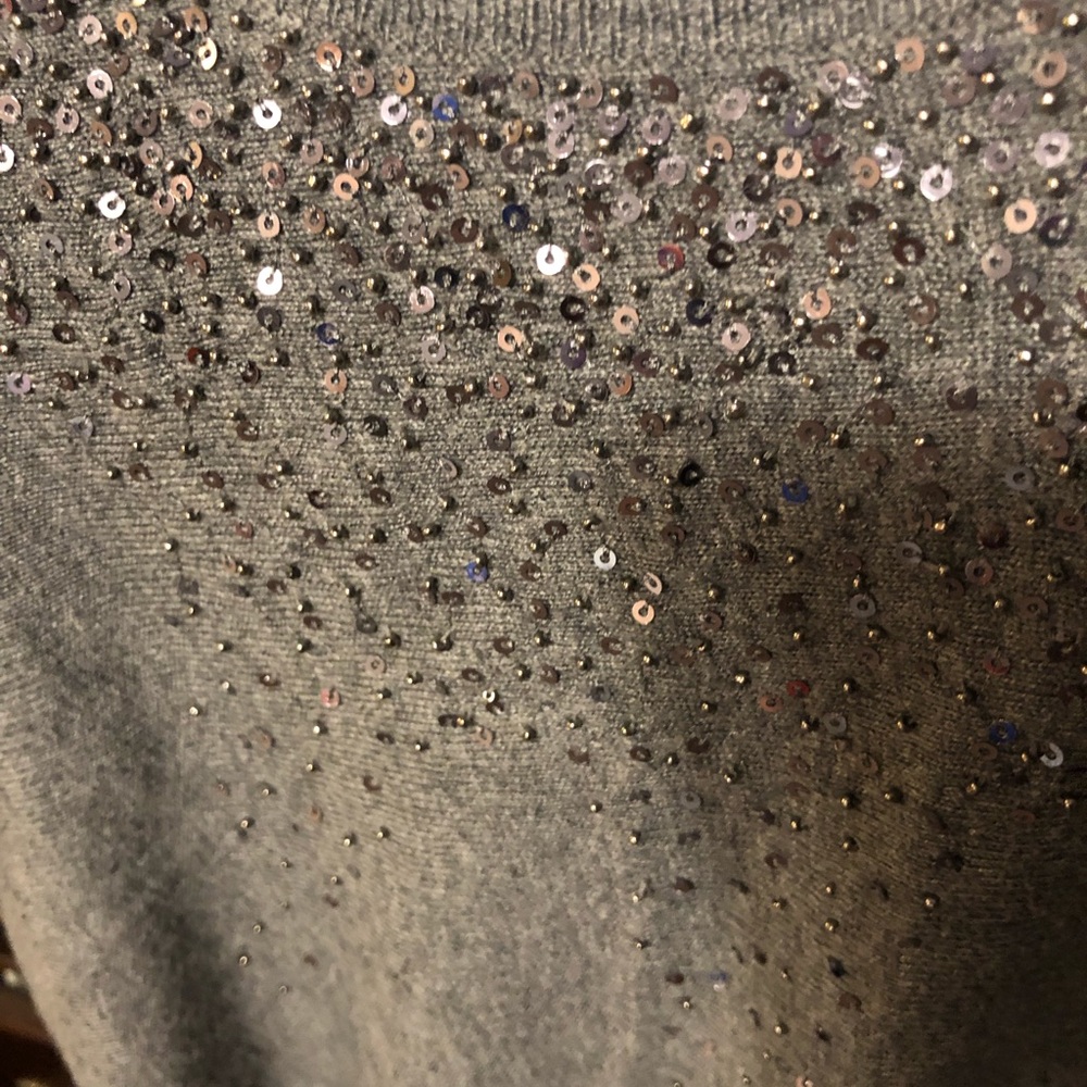 DKNY 2x gray  sparkle sweater